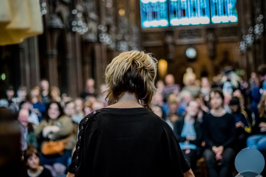 Vicky Clarke at John Rylands Library for Manchester After Hours by Ben Williams